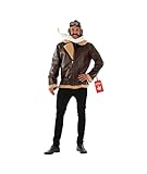 Morph Fighter Pilot Jacket Costume for Men, Adult Aviator Costume, Fighter Pilot Outfit for Men, Large