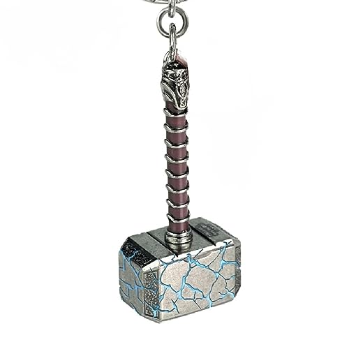 YaaNatural Catchy Marvel Avengers Thor'S Love And Thunder Thor Hammer Pewter Mjolnir Anti-Rust Metal Keychain & Keyring For Men, Women,Bike & Car For (Thor Lover), Neo