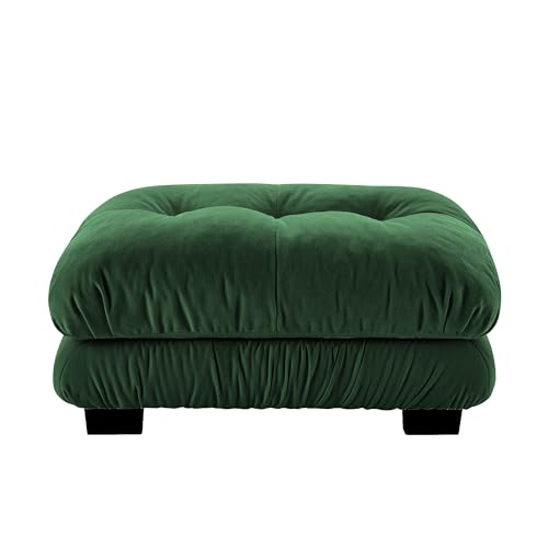 Image of SoarFlash Velvet Sectional Sofa Ottoman, Green
