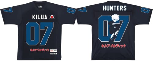 Hunter X Hunter T-Shirt Homme Replica Sport US Baseball « Hunters Kilua » MEHUNTXTS093, Bleu, Taille L