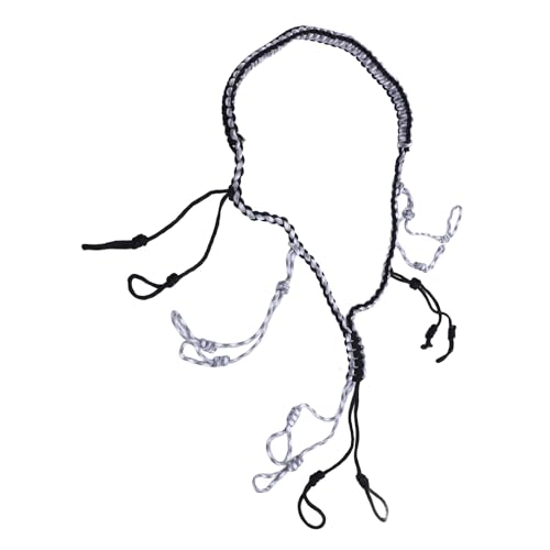 Wangcmcol Cordino per richiamo per anatre, portatile, in paracord intrecciato di nylon con anelli per attività all'aperto. (Nera)