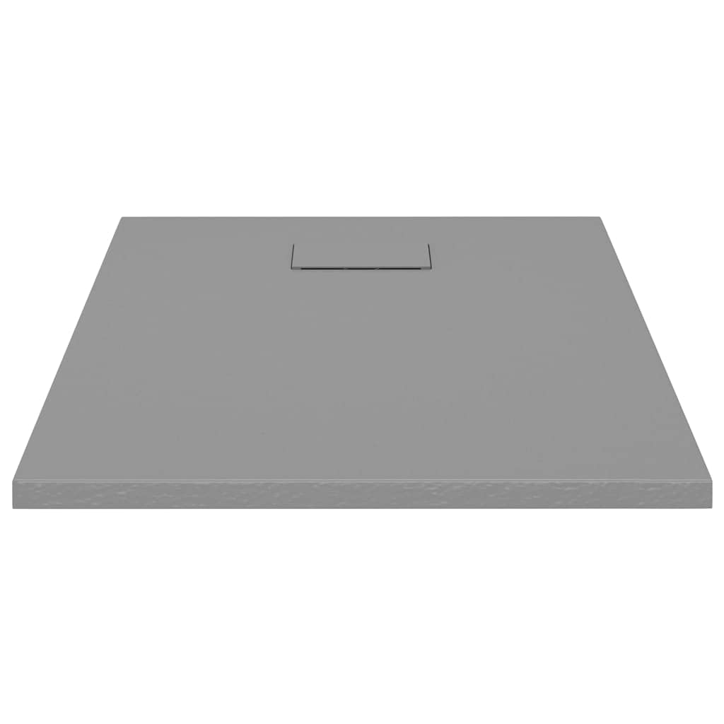 Plato de ducha 90 x 70 cm SMC rectangular gris antideslizante bajo umbral ducha lavabo para baño
