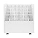 Blue Print Storage Organizer with Wheels, 30 Slots Mobile Blueprint Storage Rack Cart, Construction Plan Holder Roll Files Cart Map Poster Storage Cabinet for Office Home School, White