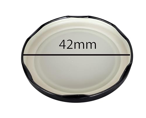 Image of Pure Source India Metal Lug Cap Lid for Glass jar and Milk Bottles, Rust Free, Airtight, Food Grade Caps- 6 Pieces, 42 mm, Black