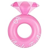 HeySplash Pool Floats, Inflatable Diamond Ring Pool Float, Large Engagement Ring Floatie for Bachelorette Party, Swim Tube River Lake Wedding Bride Stagette Decor Fun Toy Raft for Adults, Pink
