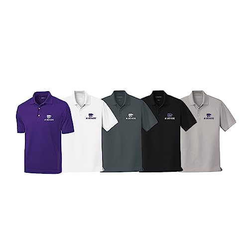 Kansas State Men's Performance Polo with Powercat Logo