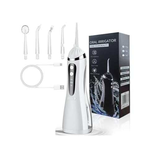 Image of Oral Irrigator Water Flosser | 3 Modes, 4 Jets and 200ml Water Tank Capacity | Rechargeable and IPX7 Waterproof Cordless Design for Teeth Cleaning