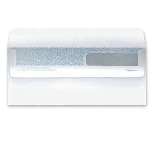 500 Double Window Envelopes Self Seal with Security Tint Inside, Compatible with Quickbooks and other Checks