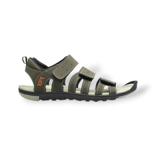 Image of ODYSSIA Tuff Sports Sandals, Green, Triple Strap Design, Size 6-12, T5501