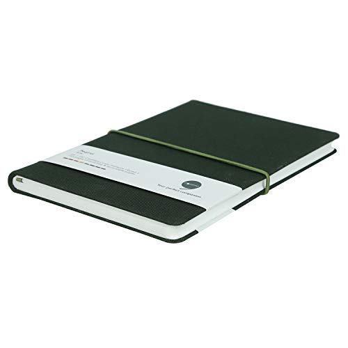Image of COMMA Regina - A5 Size - Hard Bound Notebook with a Horizontal Elastic Band Closure - 192 Pages - 80gsm Natural Shade Paper - Fabric Cover Material - (Dark Green)