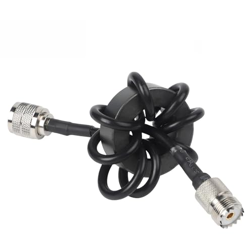 NiuLumea Bobina de estrangulador de onda corta de 1,8-30 MHz para radio HF de anillo, modelos EM-25 (200 W, 4,5 cm) y EM-43 (1000 W, 6 cm), para material ABS negro, supresor de corriente de modo común