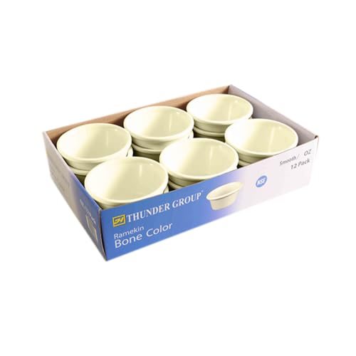 A-to-Z Supply ML538B1R Ramekin, 4 oz. Capacity, 3-3/8" Dia., Round, Smooth, Break-Resistant, Dishwasher Safe, BPA Free, Melamine, Bone, NSF, Pack of 12
