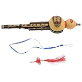 SUPVOX Flauta Tradicional de Cucurbitáceas Hulusi en Tono C Hecha de Bambú Púrpura Natural Instrumento Étnico Chino Portátil para Principiantes y Estudiantes Flauta de Viento Escolar