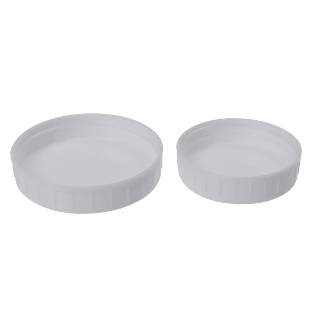 diyfixlcd 48 Pieces Plastic Jar Lid for Mason, White Storage Cap Reusable Unlined Bottle Cover for Mason Canning Ball Kerr Jars (70mm/2.7inches & 86mm/3.38inches)