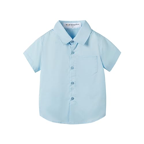 Image of Mud Kingdom Little Boys Dress Shirts Short Sleeve Cute Summer