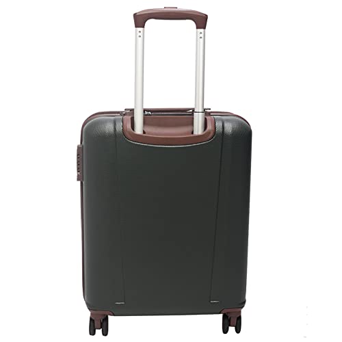 Image of TOMMY HILFIGER Cabin Hard Luggage Graphite X - Olive | Carry-On Trolley Bag with TSA Lock | 360 Spinner Double Wheels | Telescopic Handle | PC Shell Suitcase | 55cm | 47.3L Capacity