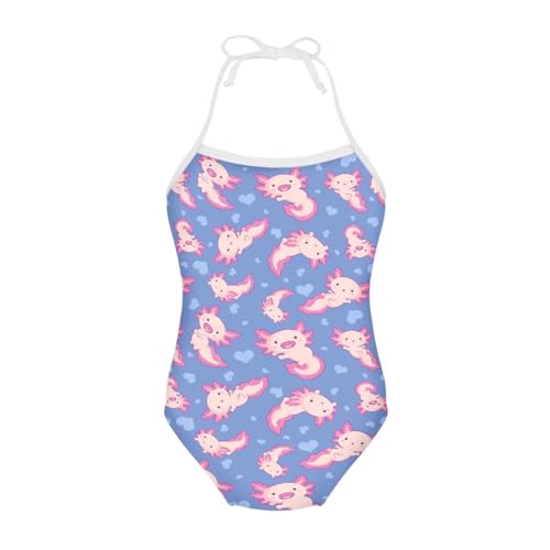 Image of Girls One Piece Swimsuit Beach Bathing Suit Toddler Floral Halter Straps Swimwear for 1-10 Years