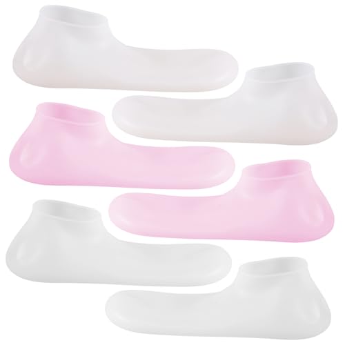 Healeved 3 Pairs Silicone Socks Moisturize Use Cover for Foot Pedicure Socks Foot Soaking Covers Pedicure Covers Foot Cover Foot Care Tool Feet Cover Foot Care Socks Pedicure Accessories