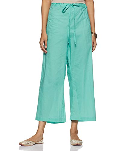 Image of BIBA Women Cotton Straight Kurta Palazzo Suit Set