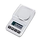 Wzxksoac Mini Báscula Electrónica Portátil Plateada de 50g, 0,001g, Bolsa de Alta Precisión, Joyería, Balanza Electrónica de Piedras Preciosas y Diamantes