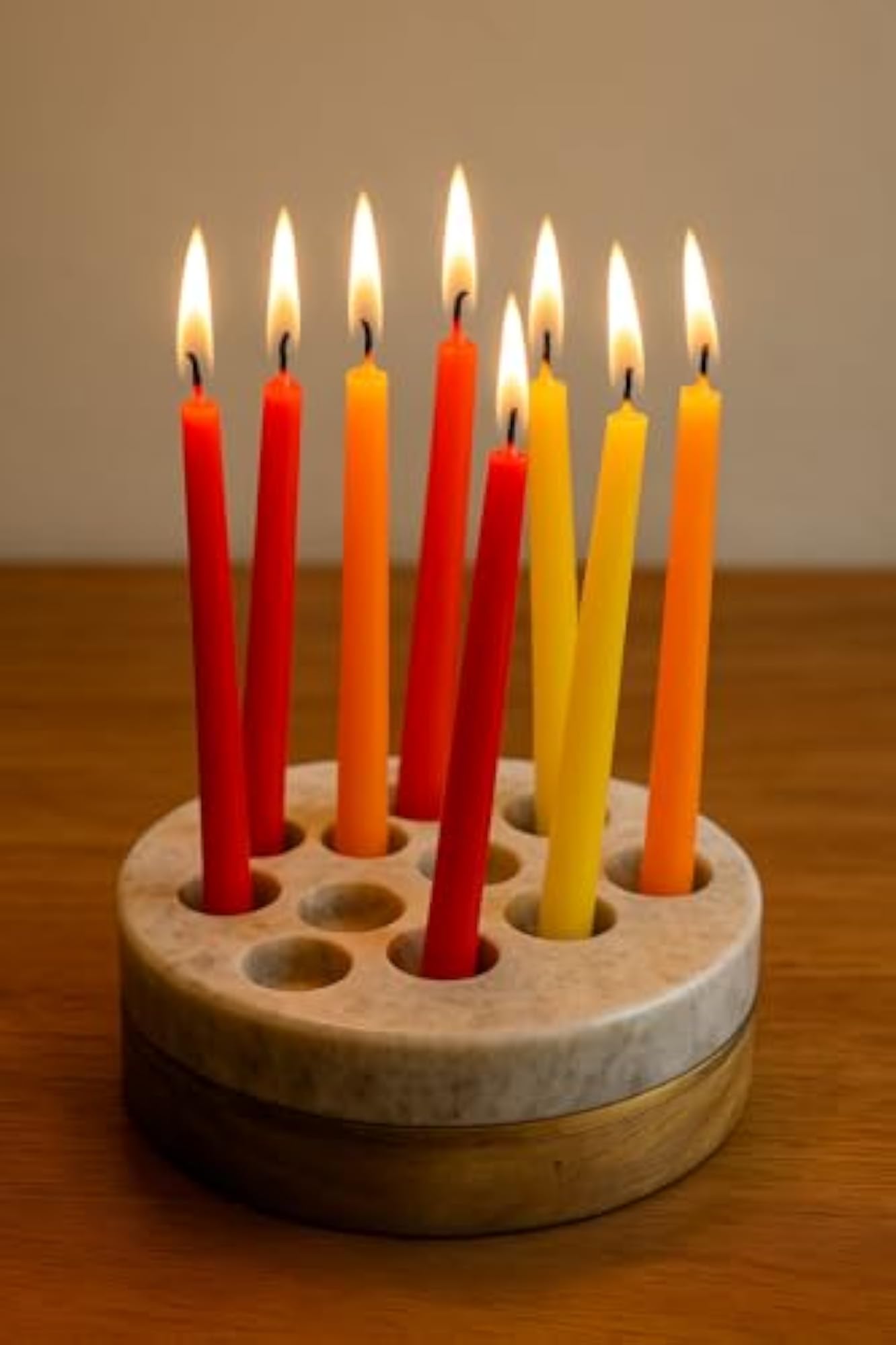 Round Shape Marble Tealight Candle Holder, Decorative Gift