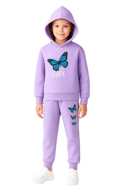 Image of Kids Cartoon Print Sweatshirt and Joggers Set | 2-Piece Winter Outfit for Boys & Girls | Soft, Warm & Comfortable Tracksuit | Perfect Winter Wear (Size) Colour