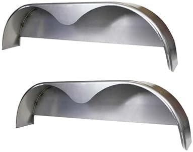 2 Pack - 72x10.75 Tandem Axle Steel Trailer Fenders with Back Plate