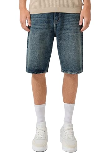 Short en jean coupe ample confortable en coton résistant à cinq poches homme