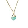 Gempires Natural Amazonite Teardrop Pendant, Healing Crystal Jewellery, 16+2 inch Adjustable 14k Gold Plated Chain #5