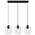 ROCUNSI 3-Light Pendant Light Fixtures with Clear Glass, Black Hanging Light Fixture for Ceiling, Adjustable Kitchen Island Light for Dinning Room, Bedroom,Hallway, E26 Base, Bulbs Not Included