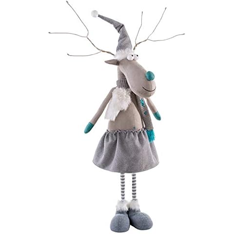 WeRChristmas Standing Reindeer Figurine, Multi-Colour Cover