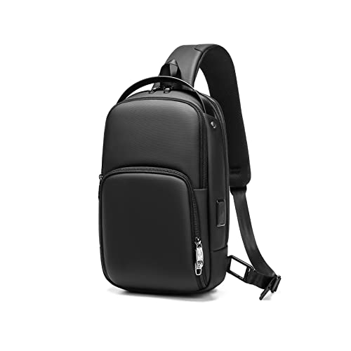 Men's Shoulder Bags Men's Multifunction Shoulder Bag Waterproof Cross Body Sling Chest Bags USB Travel Crossbody Pack Casual Messenger Pack for Male