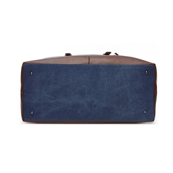 Image of Fur Jaden 40L Canvas Weekender Travel Duffle Cabin Bag with Detachable Shoulder Strap (Navy)
