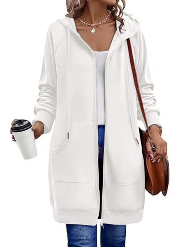 Zeagoo Women's Zip Up Hoodies Long Sleeve Long Tunic Sweatshirts ...