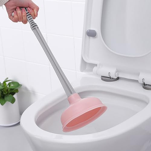Image of Generic Toilet Plunger, Rubber Plastic Strong Suction Plunger Plungers for Bathroom Bathroom Accessories Toilet Drain Plunger for Kitchens, Baths, Showers, Powerful Commercia,, Pink
