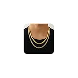Lydow Layered Gold Chain Necklaces far Men, 2PC Double Cuban Curb Link HerringbheChains Set Gold Plated Mens Necklace Jewelry Gifts Male Him Oro Collar Cadena Homres 20/22 Inches