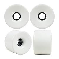 RaceBon 60mm Longboard Skateboard Wheels Hardness 78A Polyurethane Cruising Wheel Free 608 Bearings and Spacers Set of 4 (White)