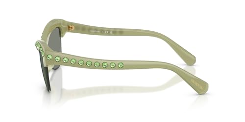 Swarovski Women's SK6043 Butterfly Sunglasses, Milky Green/Green Mirrored Green, 55 mm3