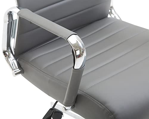 Sedia Ufficio Girevole Kolumbus In Similpelle I Sedia Scrivania Alto Schienale I Sedia Studio Regolabile, Colore:grigio - Sedia gaming - Immagine 6