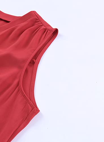Image of Eytino Womens Plus Size Tank Tops Summer Sleeveless V Neck Casual Loose Chiffon Blouse Office Work Shirts(1X-5X)