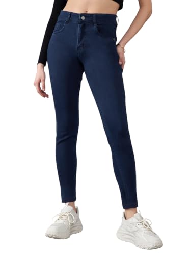 Image of Dolce Crudo Women's Skinny High Rise Bleached Cropped Stretchable Denim Jeans