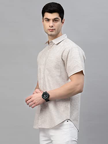 Image of Style Quotient Men Beige Comfort Casual Shirt
