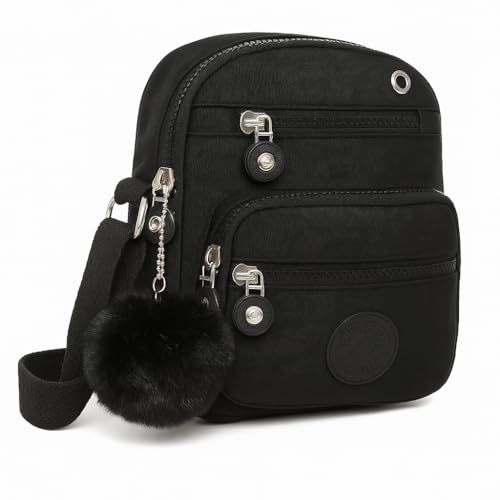 Mini Bolsa Transvesal Tiracolo com Pompom Feminina porta Celular Carteira e Documento