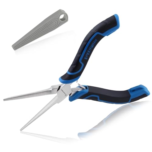 SPEEDWOX 6-Inch Mini Needle Nose Pliers Smooth Jaw with Protective Cover Needle Nose Pliers for Jewelry Making Mini Precision Wire Looping Fine for Jewelry Making Wire Bending Small Object Gripping