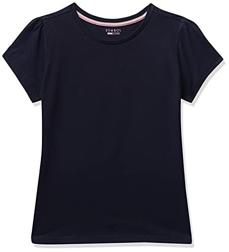 Image of Amazon Brand - Symbol Girl's Regular T-Shirt (PAG 504 Navy & Mustard 1 15-16 Years)