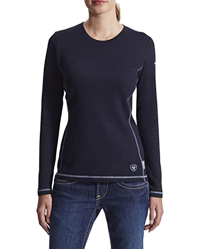 Ariat Women's Flame Resistant Polartec Powerdry Shirt, Navy, Medium