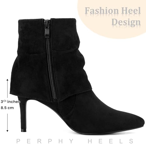 Perphy Pointed Toe Fold Over Stiletto Heel Slouch Ankle Boots for Women2