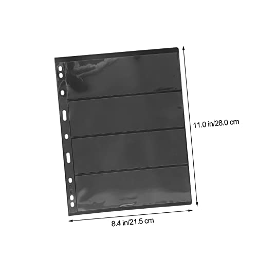 STOBOK 20 Folhas Fichário Preto Selos Postais Moeda Folha Solta Suprimentos Para Coleta De Selos Sup