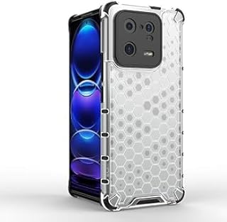 جراب مصنوع من البولي كربونات الصلب المقاوم للصدمات متوافق مع موبايل شاومي ريدمي 5G بتصميم هوني كومب، شفاف