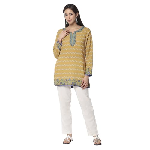 Image of BIBA Women Polyester Straight Printed Kurti